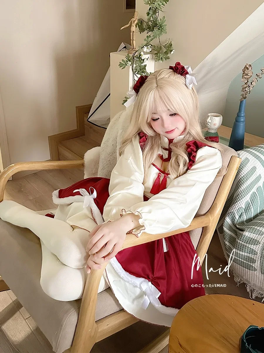 خادمة صينية تأثيري الدكتور لوليتا أنيمي لعبة فيلم زي الاسمية الدعامة الملابس النسائية 2025 رائجة البيع الأحمر