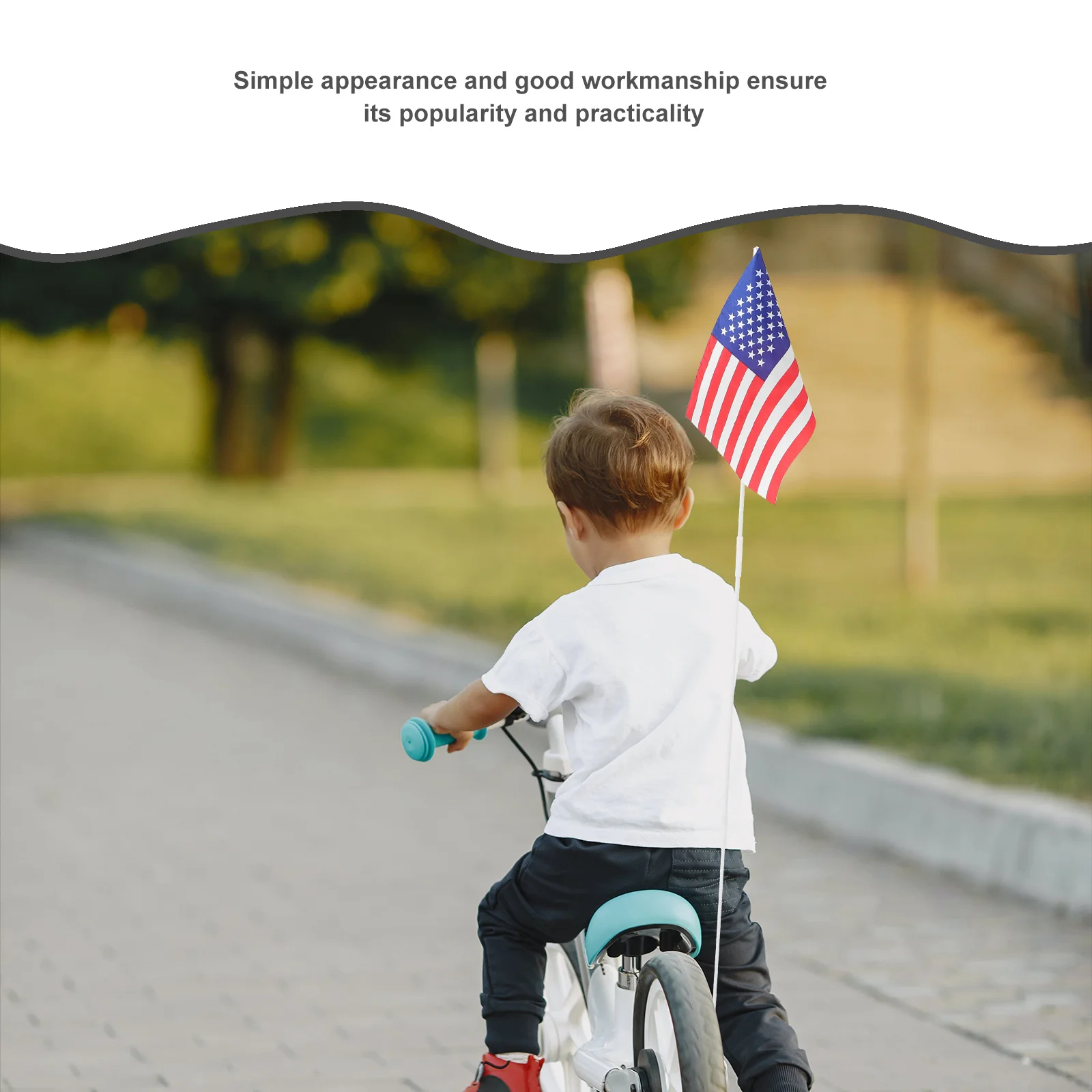 Bicycle Handle Flag Flagpole Kid Bike Warning Flags Child Cycling Handlebar Usa