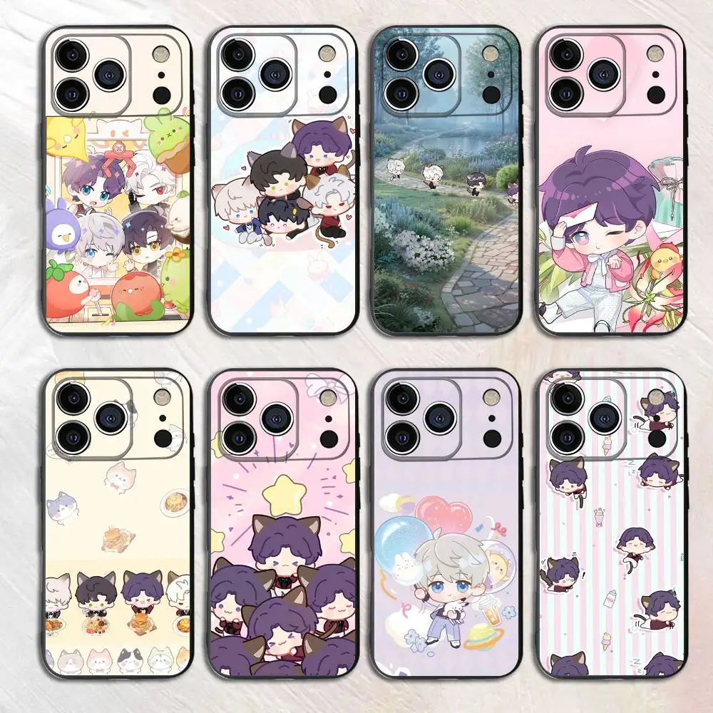 

L-Love and Deepspace Black Matte Phone Case For iPhone 17,16,15,14,13,12,13,12,11 Pro Max Plus mini XS Silicone Soft Back Cover