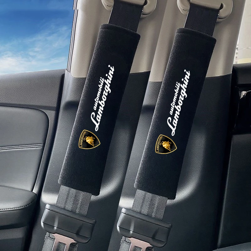 

2Pcs Car Sudue Interior Seat Belt Protector Cover Decoration For Lamborghini Urus Huracan Aventador Premium Auto Accessories