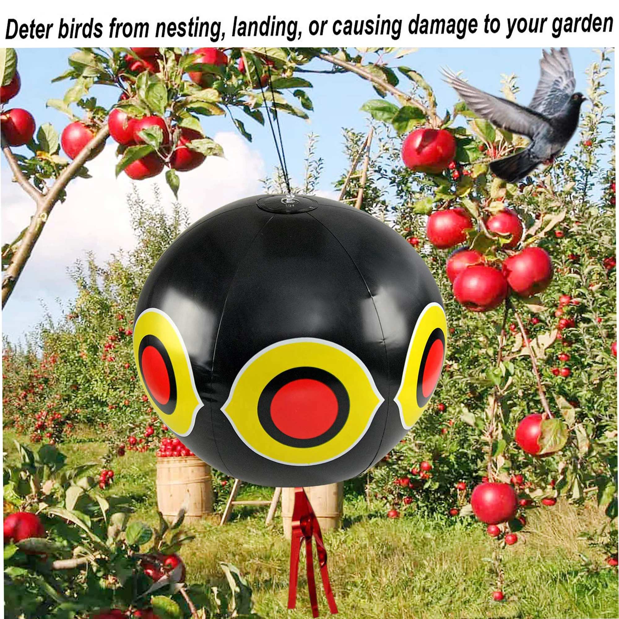 1 pz giallo bianco nero gonfiabile terrore-occhio palloncino repellente per uccelli spaventoso Anti repellente per uccelli Predator Farm frutteto Protector