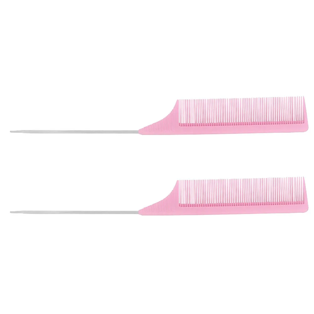 

2 шт., расческа для киктейлей из нержавеющей стали, парикмахерский инструмент из углеродного волокна для салона, парикмахера, домашняя расческа для массажа кожи головы