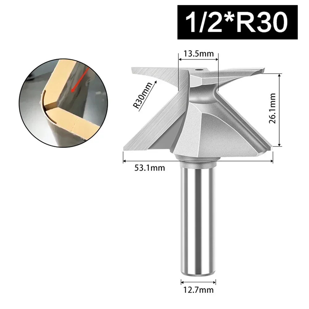 Imagem -06 - Polegada Haste 12 mm Arco Dobra Fresa R18 R30 Roteador Bits Carpintaria Borda Aparar Entalho Fresa 1