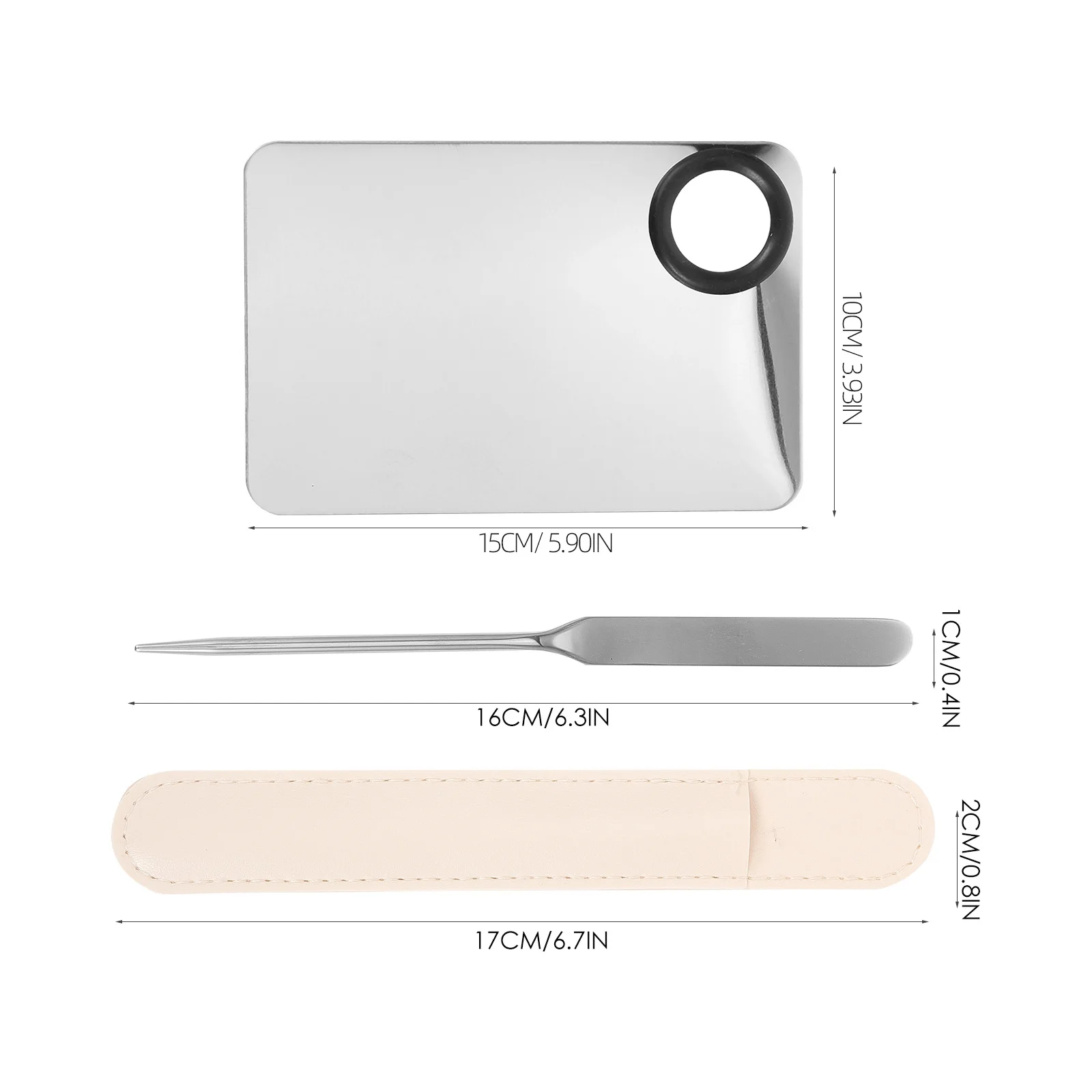 1 zestaw szpatułek ze stali nierdzewnej do mieszania podkładu i pigmentów, narzędzie do mieszania podkładu, koreańska szpatułka do makijażu