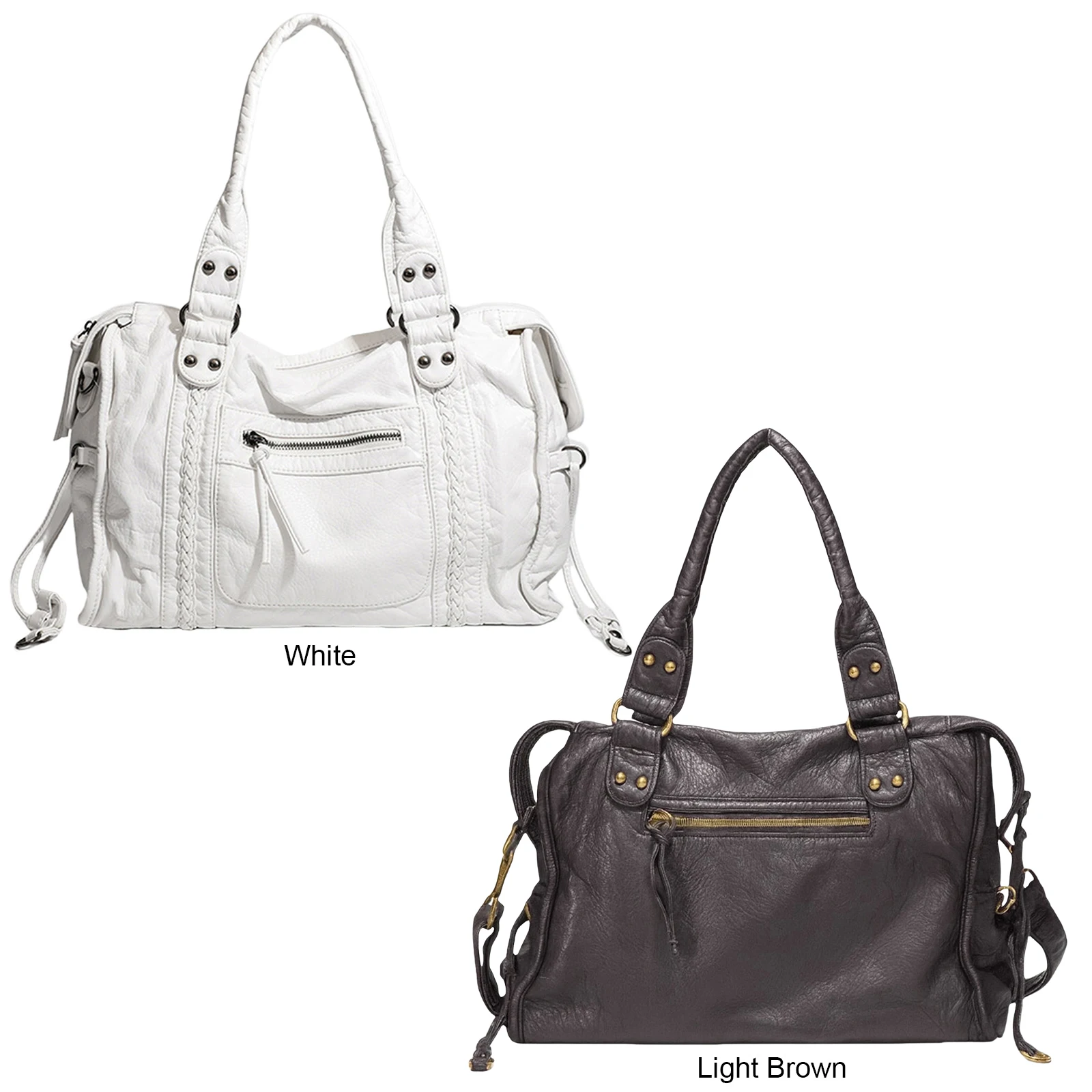 

Retro Motorcycle Bag PU Leather Single Shoulder Bag Large Capacity Top Handle Bag for Women Everyday Use Work Travel