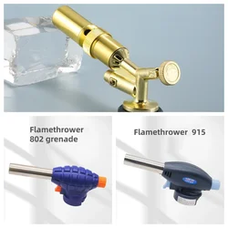 Portable Welding Gas Torch Flame Butane Burner Outdoor Camping BBQ Lighter Flamethrower Kitchen Supplies Welding Equipment