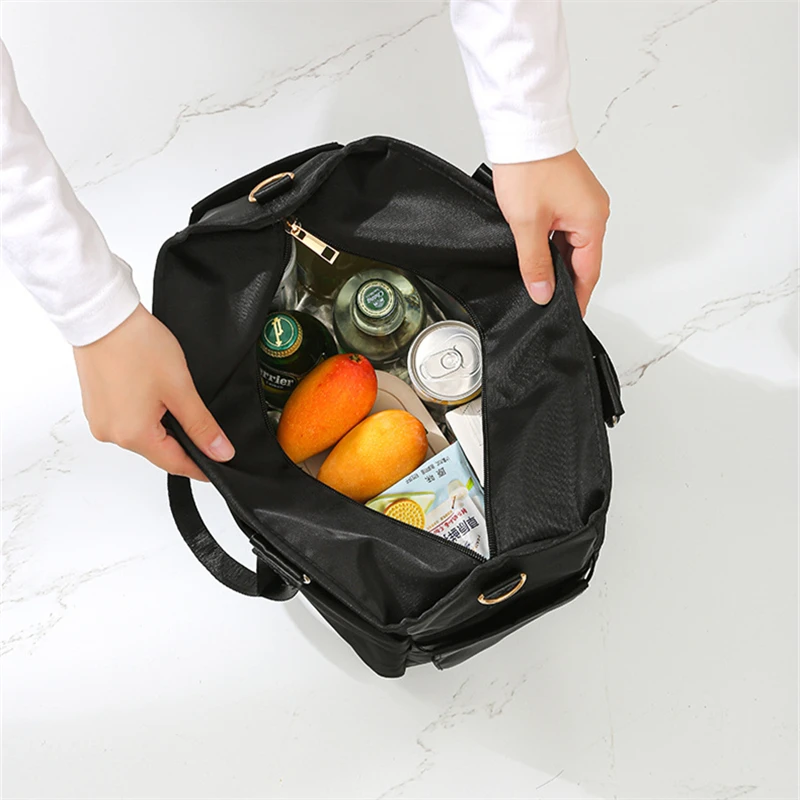 Large Capacity Thicken Lunch Bag Heat Preservation Shoulder Bento Mommy Bags Warm Cold Portable Picnic Cooler Bag Food Container