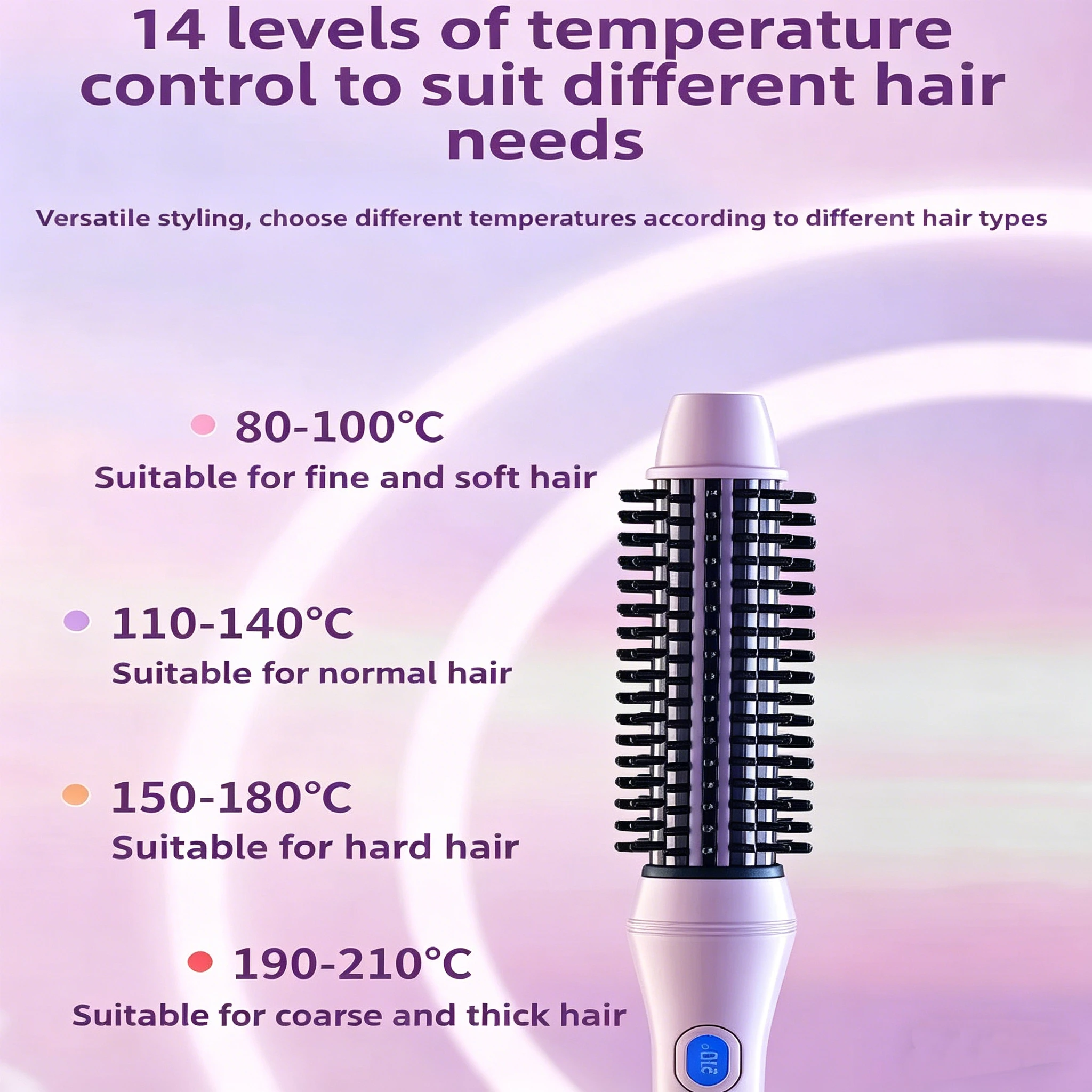 Portable No Trace Fluffy Hair Straightener Brush, Water Wave Hair Curler, Household Ionic Hair Straightening Curling Iron
