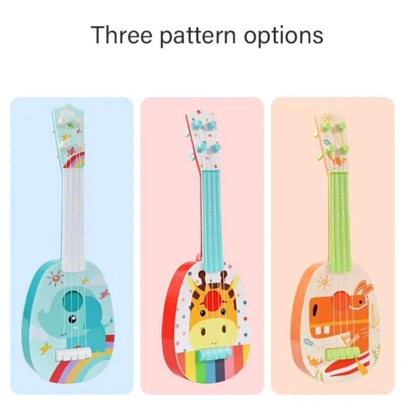 Mini Ukulele Guitar Play Toys for Kids,Early Learning Musical Instrument  for Beginner,Elephant Hippopotamus Giraffe Ukulele Toy