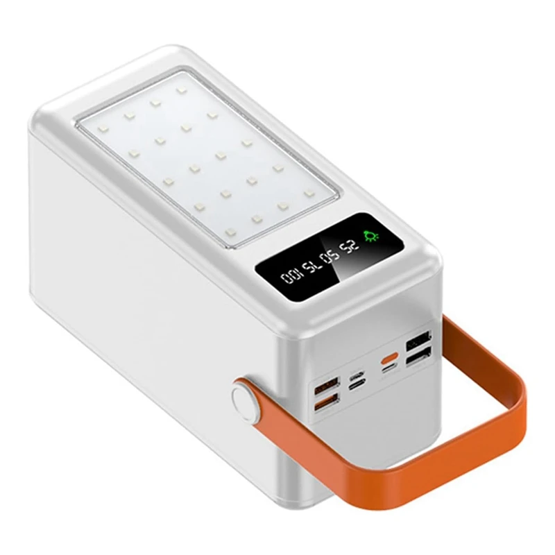 เคสใส่แบตเตอรี่18650 35ช่องพร้อมไฟฉาย LED สำหรับผจญภัยกลางแจ้งที่ชาร์จ USB QC3.0 22.5วัตต์ (ไม่มีแบตเตอรี่)