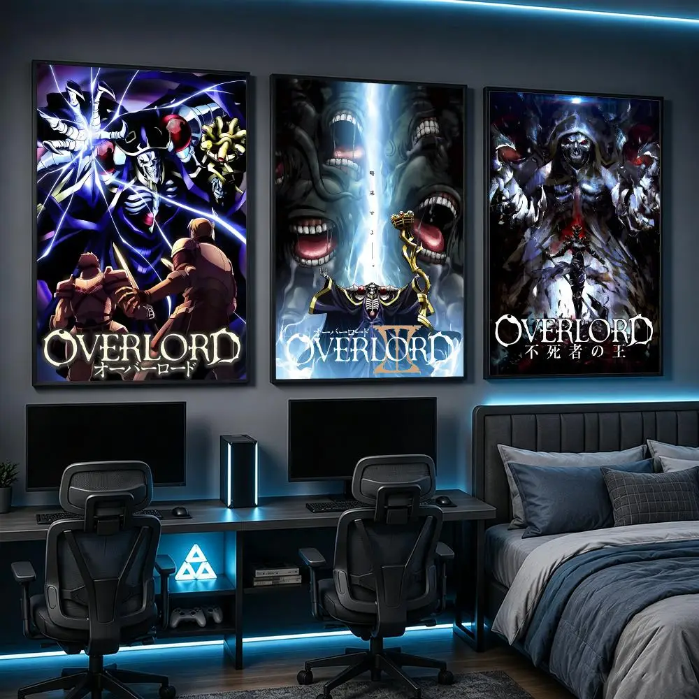 anime OVERLORD Poster HD Poster Anime Aesthetic Wall Art For Game Anime Lovers Bedroom Gaming Room Decor Ideal Gift