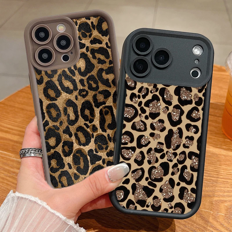 Leopard Print Silicone Phone Case For Samsung Galaxy S22 S23 Plus S21 S20 FE Note 20 Ultra A32 A52 5G A52S A24 A53 A33 A05 A05S