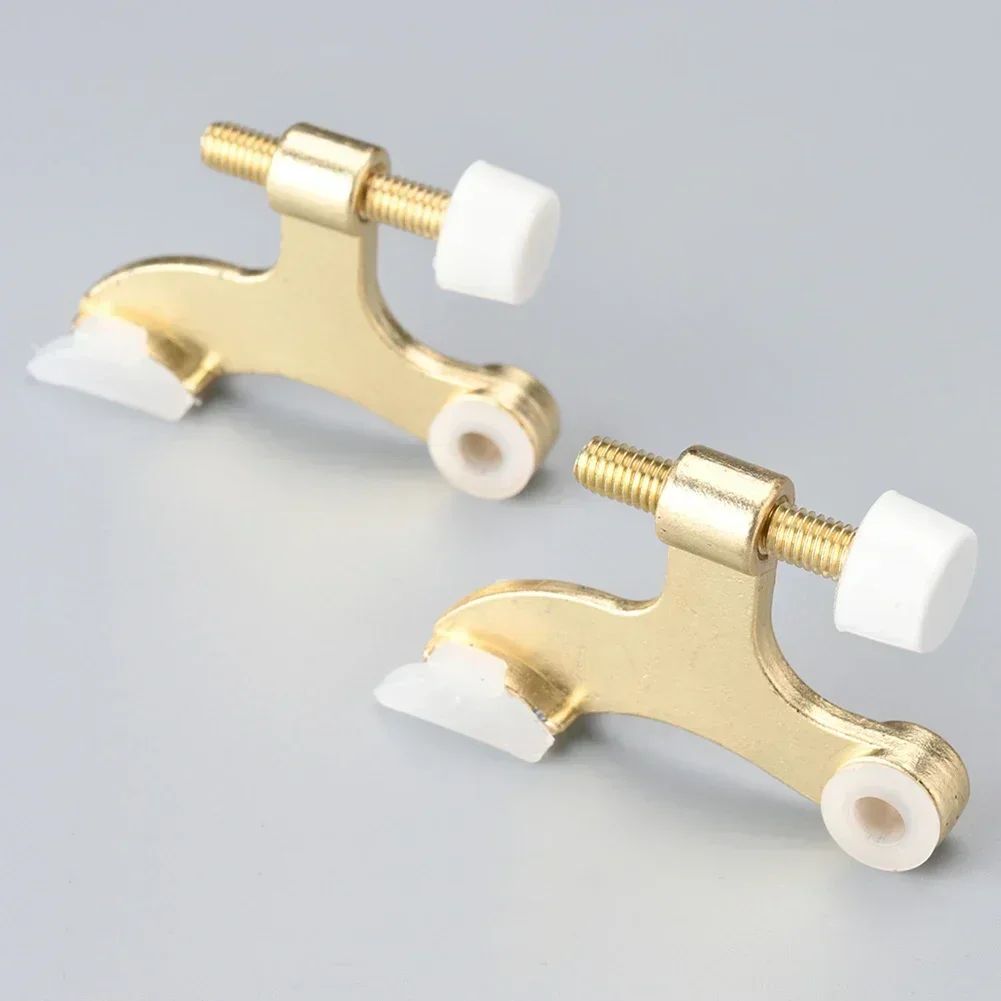 For Hinged Doors Pin Door Stopper With Rubber Bumper Adjustable Heavy Duty Replacement Tips Hardware Practical 2PCS