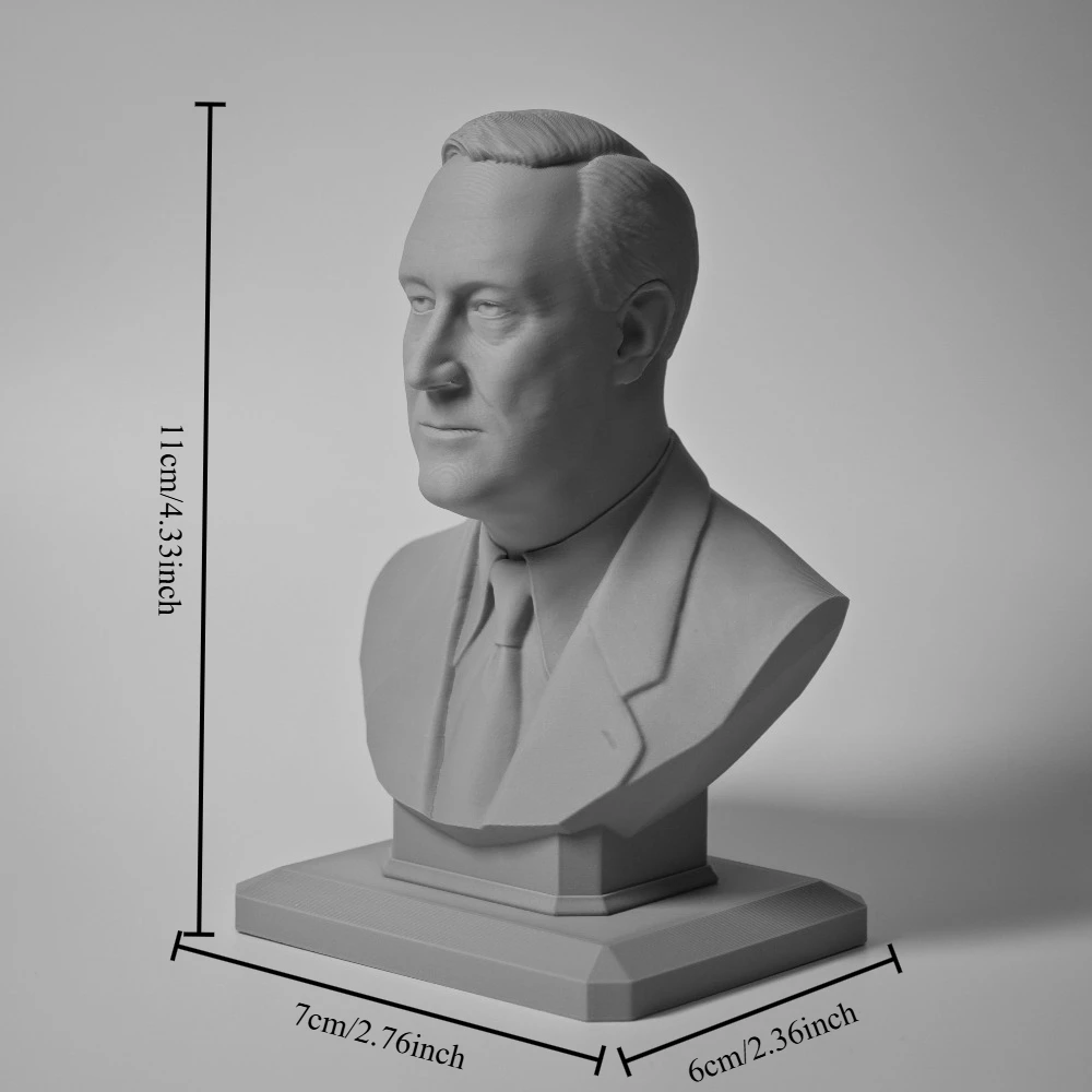 110mm Roosevelt USA State 3D Printed Bust Model Sculpture Figurine DIY Decoration Craft Gift Miniature