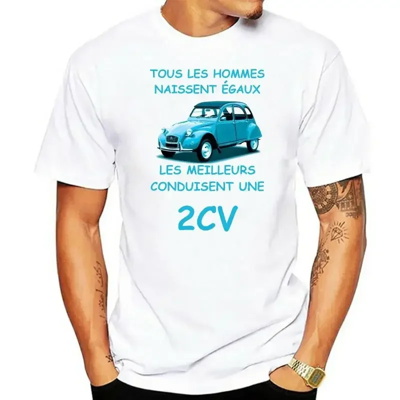 2024 SUMMER SHIRTS FOR MEN Tee shirt humor all men are created equal the finest drive an 2 cv