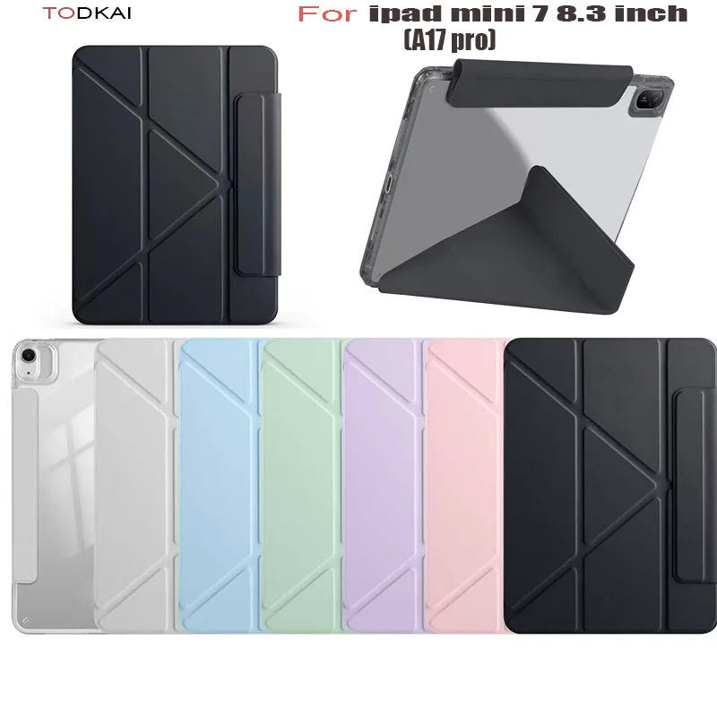 

Funda For ipad mini 7 Case 8.3 inch Smart Fold Leather Acrylic Back Magnetic Cover For ipad mini 6 Case