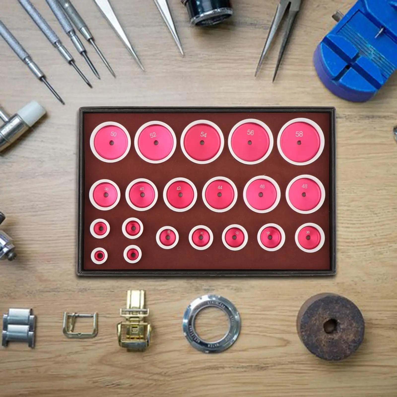 

20x Watch Press Dies Watch Back Cover Pressing Dies Watch Modification Hand Tool Watch Back Case Fitting Dies for Watchmakers