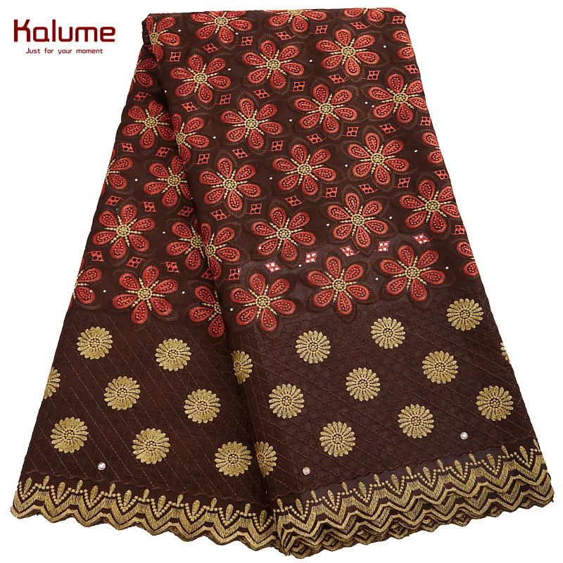 Kalume African Swiss Cotton Lace Fabric New Style Nigerian Swiss Voile Lace In Switzerland Stone Swiss Cotton Lace Fabrics F2327