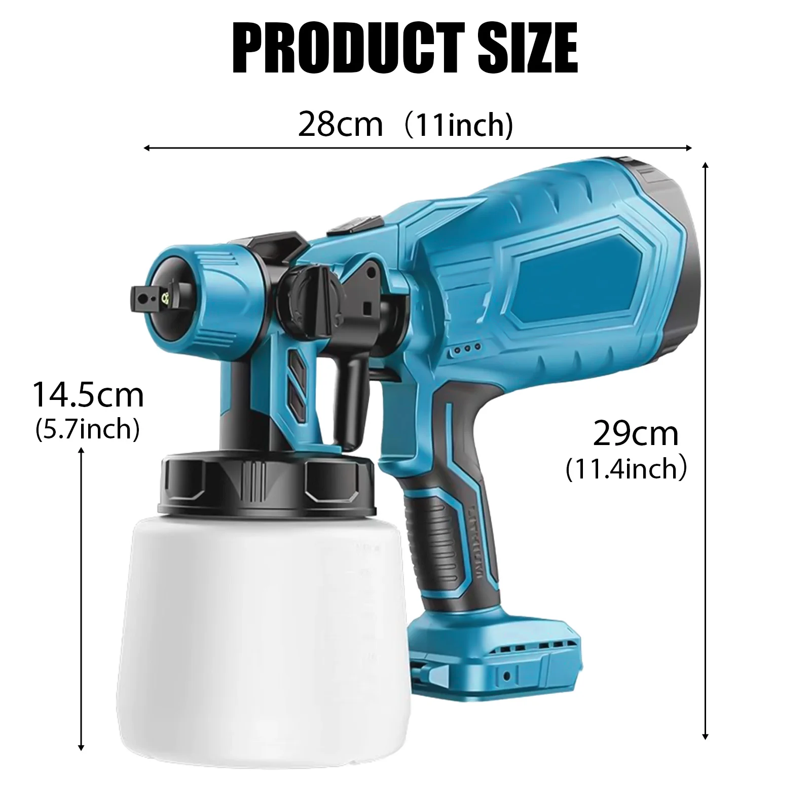 Cordless Paint Sprayer, Paint Spray Gun With 2x 5.5Ah Battery, 1000ml Electric Paint Gun for Home Interior and Exterior, House