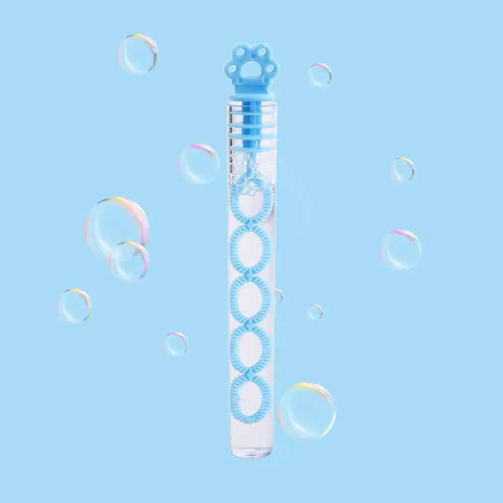 ใช้งานง่าย 5 หลุมที่มีสีสัน Bubble Tube ของเล่นสบู่มือถือ Cat PAW Bubble Blower คลาสสิกหลอดหัวใจ Bow Bubble Maker เด็ก