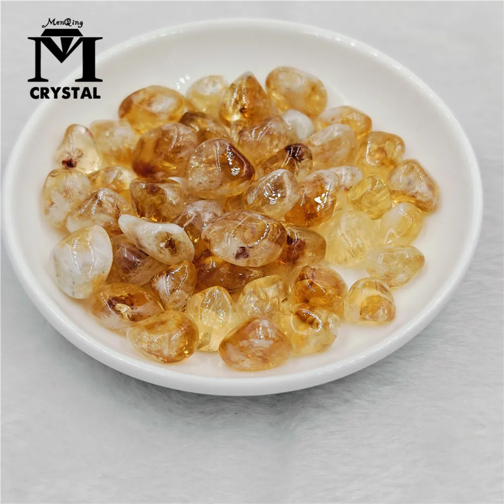 1.76oz/Bag Natural Citrine Quartz Crystal Stone Polished Lemon-Yellow Crystal Home Decoration DIY Aquarium Fish Tank Decorate