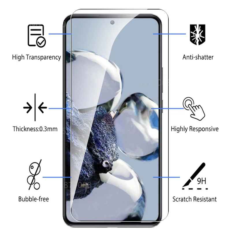 Funda de vidrio Protector 6 en 1 para Xiaomi Mi 12 T Pro, película templada para Xioami 12 T Pro 12 tpro Mi 12 tpro, Protector de pantalla para lente de cámara