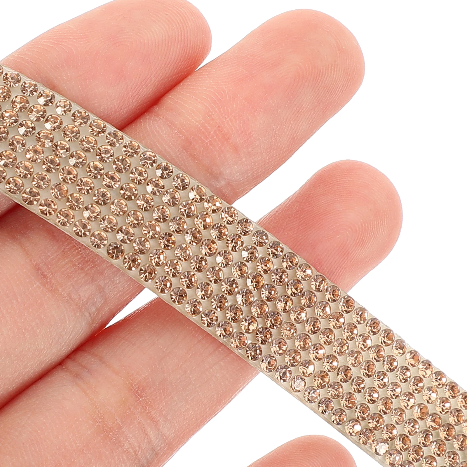

DIY Decorative Rhinestone Appliques 4 Rolls Flash Diamond Stickers Bride Wedding Guest Adhesive Backing Belt Dress Garment