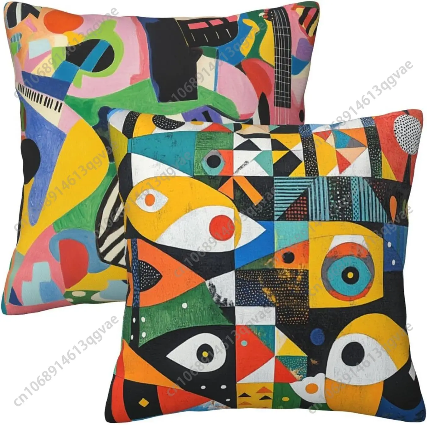 

Abstract Mid Century Throw Pillow Covers 18x18 Set of 2 Square Pillow Case for Home Decorative Sofa Couch Bedroom Living Room