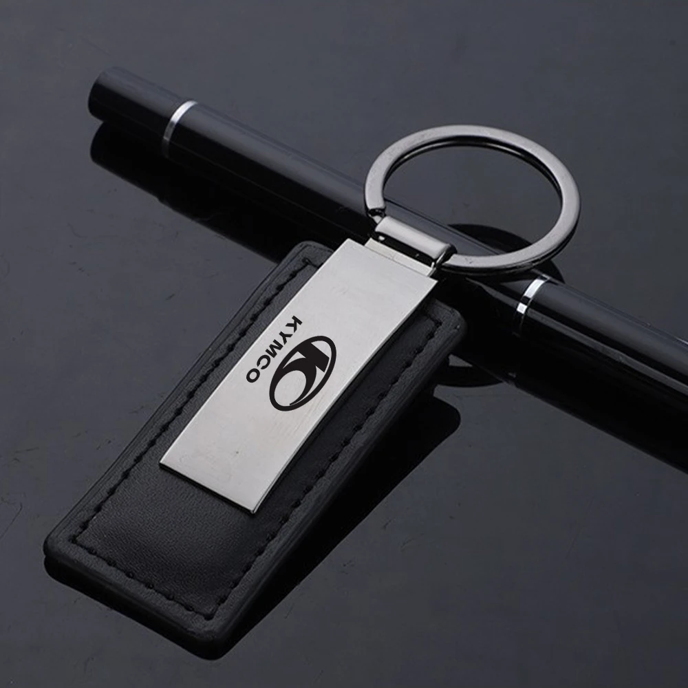 Fit สําหรับ Kymco หนัง Splicing เอวแขวนรถพวงกุญแจโลหะ Key CHAIN พวงกุญแจรถจักรยานยนต์อุปกรณ์เสริมของขวัญ
