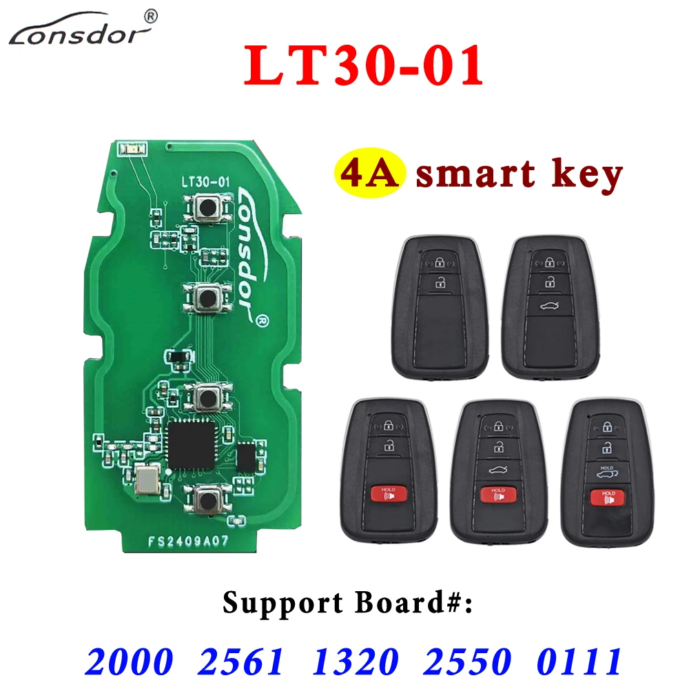 Lonsdor LT30-01 Universal 4A Smart Key PCB for Toyota Corolla Levin Allion Camry work with K518 Pro KH100+ K518 Series