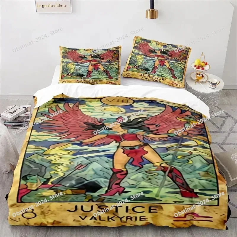 

Boho Sun and Moon Duvet Cover Mysterious Astrology Bedding Set Microfiber Witch Wiccan Fortune-Telling Tarot Cards Quilt Cover