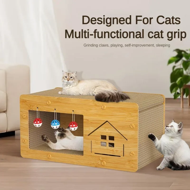 Cat Scratching Board Cat Nest Multi-functional Double-layer Cat Toy Corrugated Paper Large Wear-resistant Cat Villa Pet Supplies