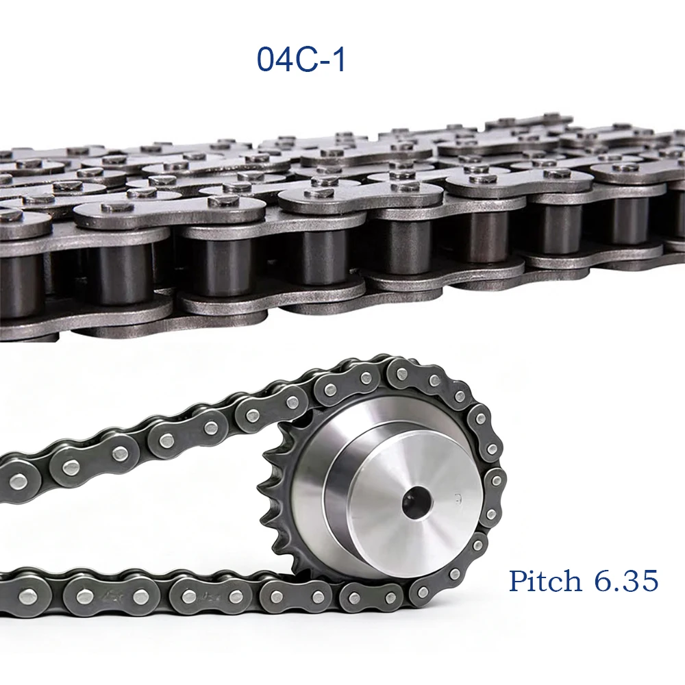 04C-1 Pitch 6.35 Transmission Roller Chain/Connector Chain Carbon Steel Half /Full Buckle Roller Industrial Chain Join Buckle