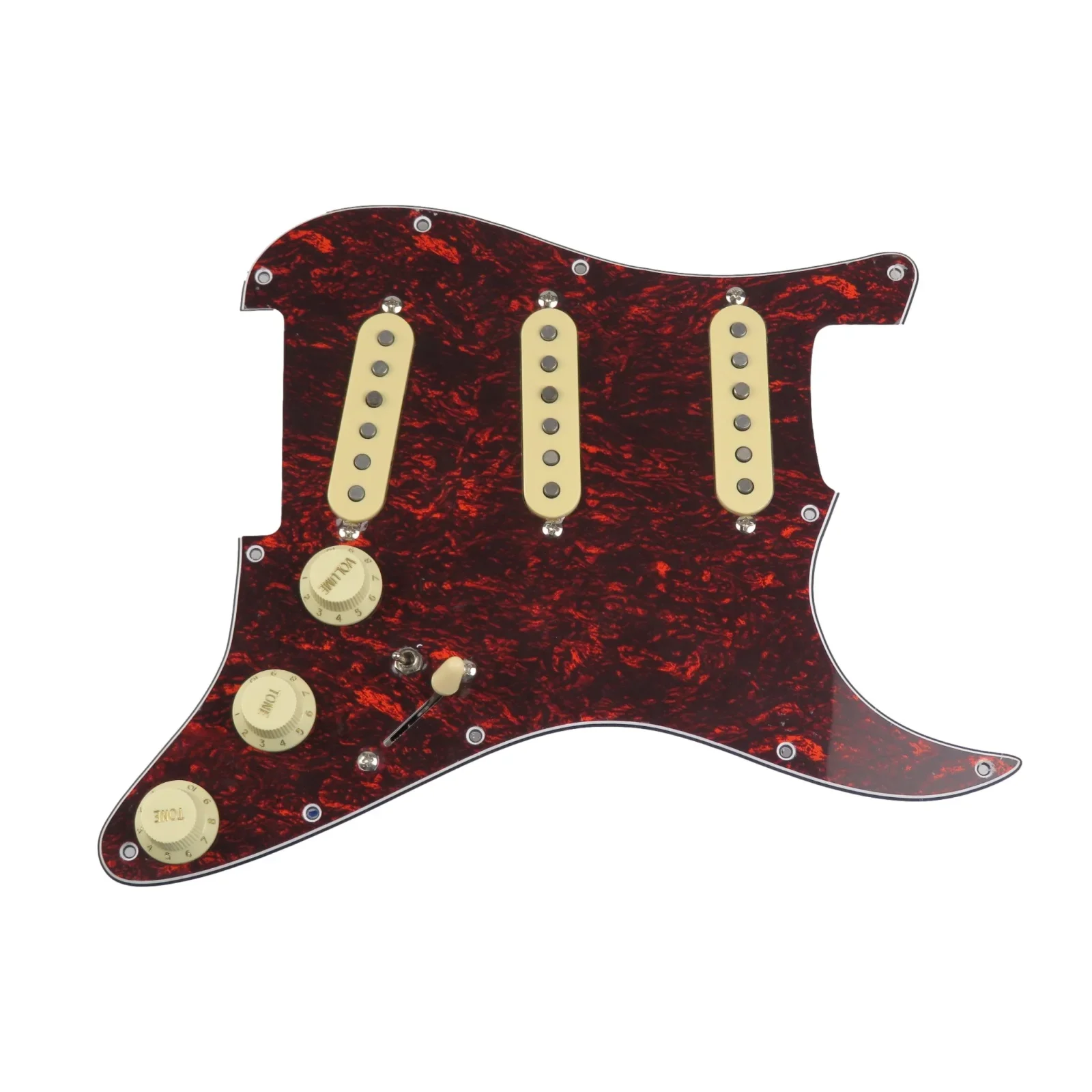 

Loaded Pickguard Pickups Guitar Alnico 5 Pickups SSS Single Coils Pickups /Yellow Pickup Covers Set