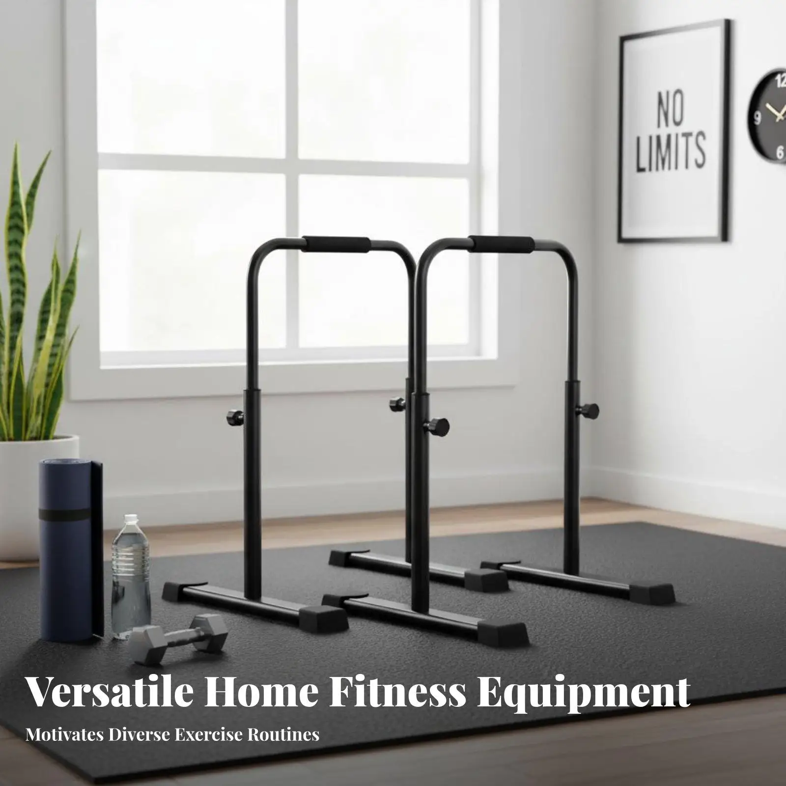 Space Saving Dip Bar for Apartment Workout Split Design Steel Pipe Parallel Bars for Home Strength Training and Calisthenics