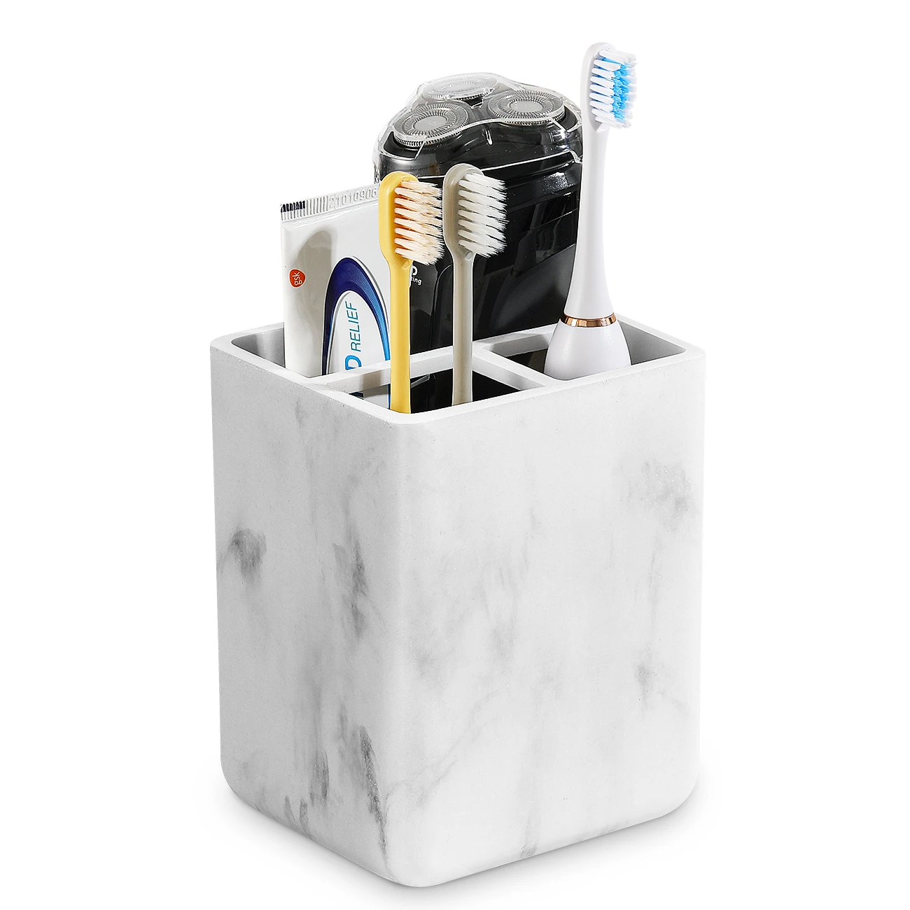 Luxspire Toothbrush Holders 3 Slots Toothpaste Toothbrush Holder for Bathroom Electric Toothbrush Holder with Drain Hole