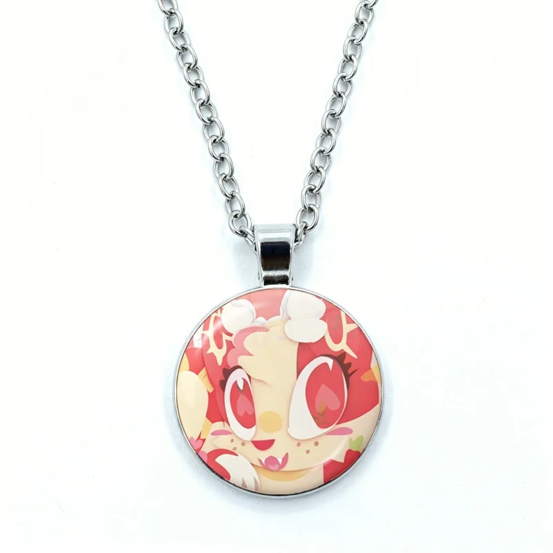 A-Adopt Me Game Necklace for Women Jewelry Cabochon Glass Pendant Fashion Statement Crystal Necklace Wholesale