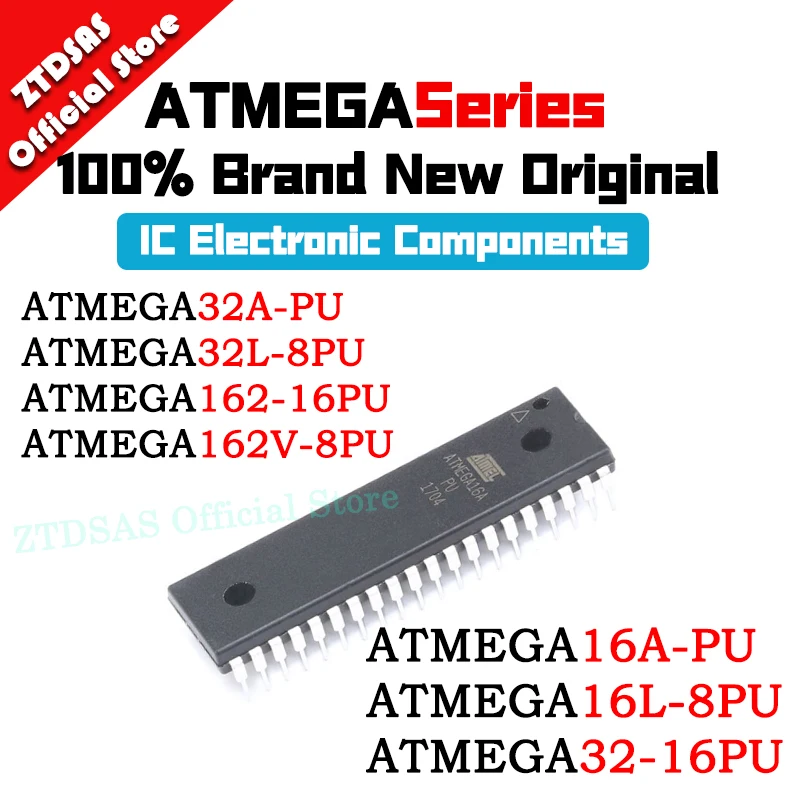 ATMEGA16A-PU ATMEGA16L-8PU ATMEGA32-16PU ATMEGA32A-PU ATMEGA32L-8PU ATMEGA162-16PU ATMEGA162V-8PU ATMEGA IC MCU DIP-40 ATMEL