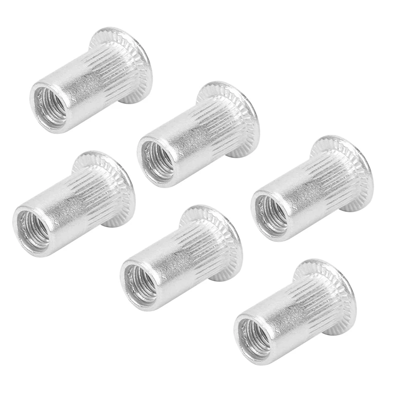 100 Pcs Flat Head Blind Rivet Nuts Stainless Steel Metric Thread Insert Nut Nutsert Screw Blind Rivet Nut Set (M5)