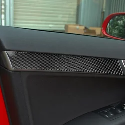 For Audi A3 S3 8P 2006 2007 Real Soft Carbon Fiber Sticker Inner Door Panel Trim Cover Car inside decorative Accessories