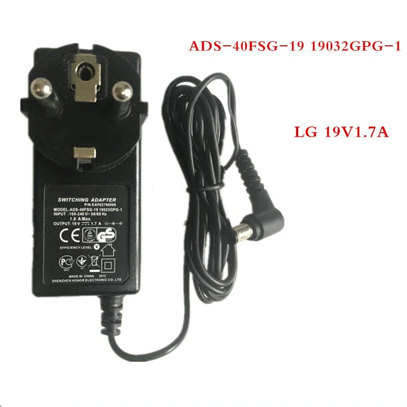 New FOR LG 19V-1.7A ADS-40FSG-19 19032GPG-1 AC Adapter Power Supply Charger Cord