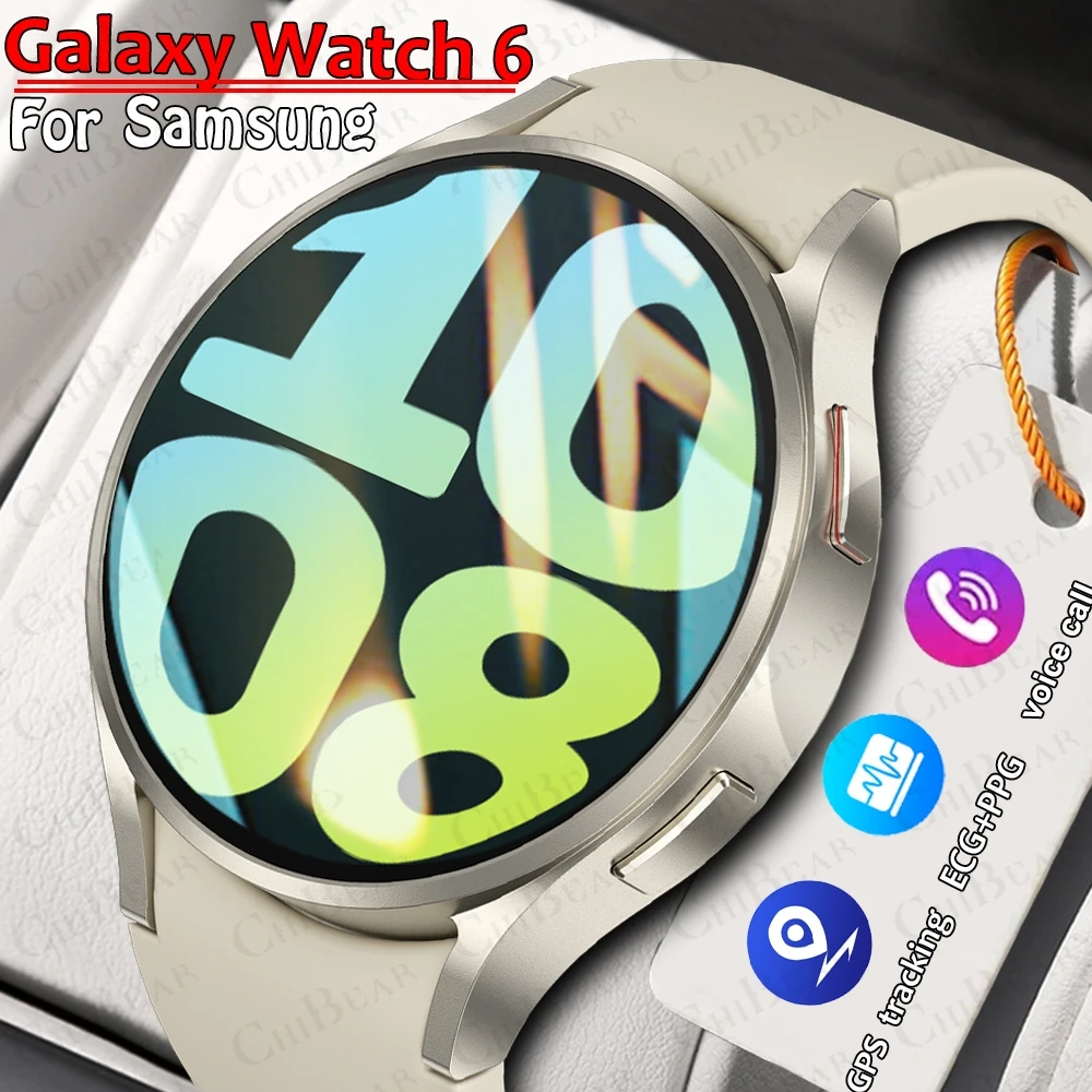 For Samsung Galaxy Watch 6 Classic Smartwatch Men's GPS Sports Bluetooth Call HD Voice Assistant NFC Women's Health Smart Watch