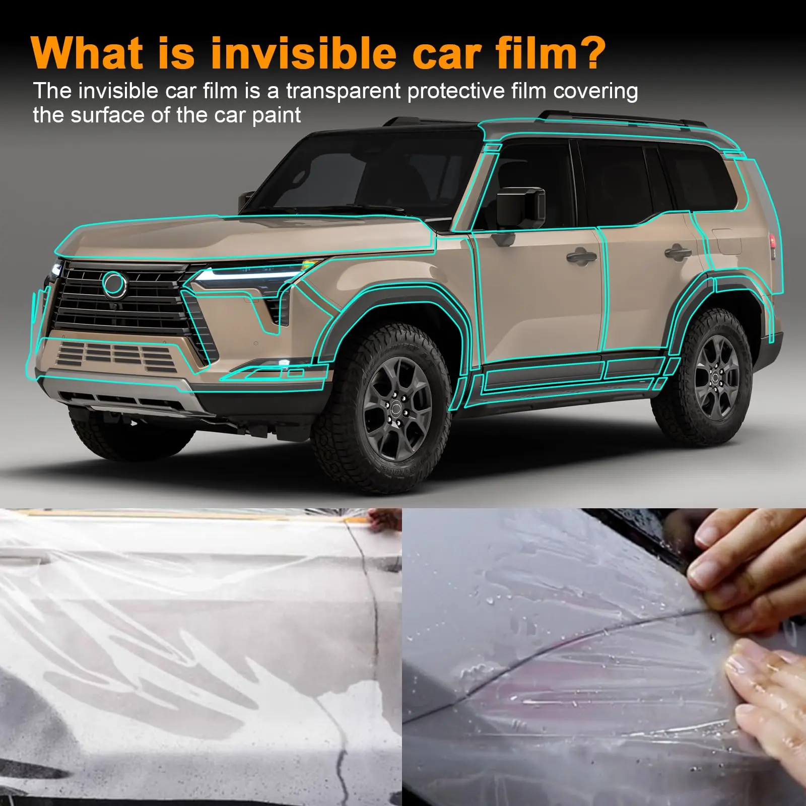 

8.5Mil TPU Scratch-resistant Car Paint Protection Film For Lexus GX550 2024 2025 Car Body Transparent Bra Per-cut PPF Kit