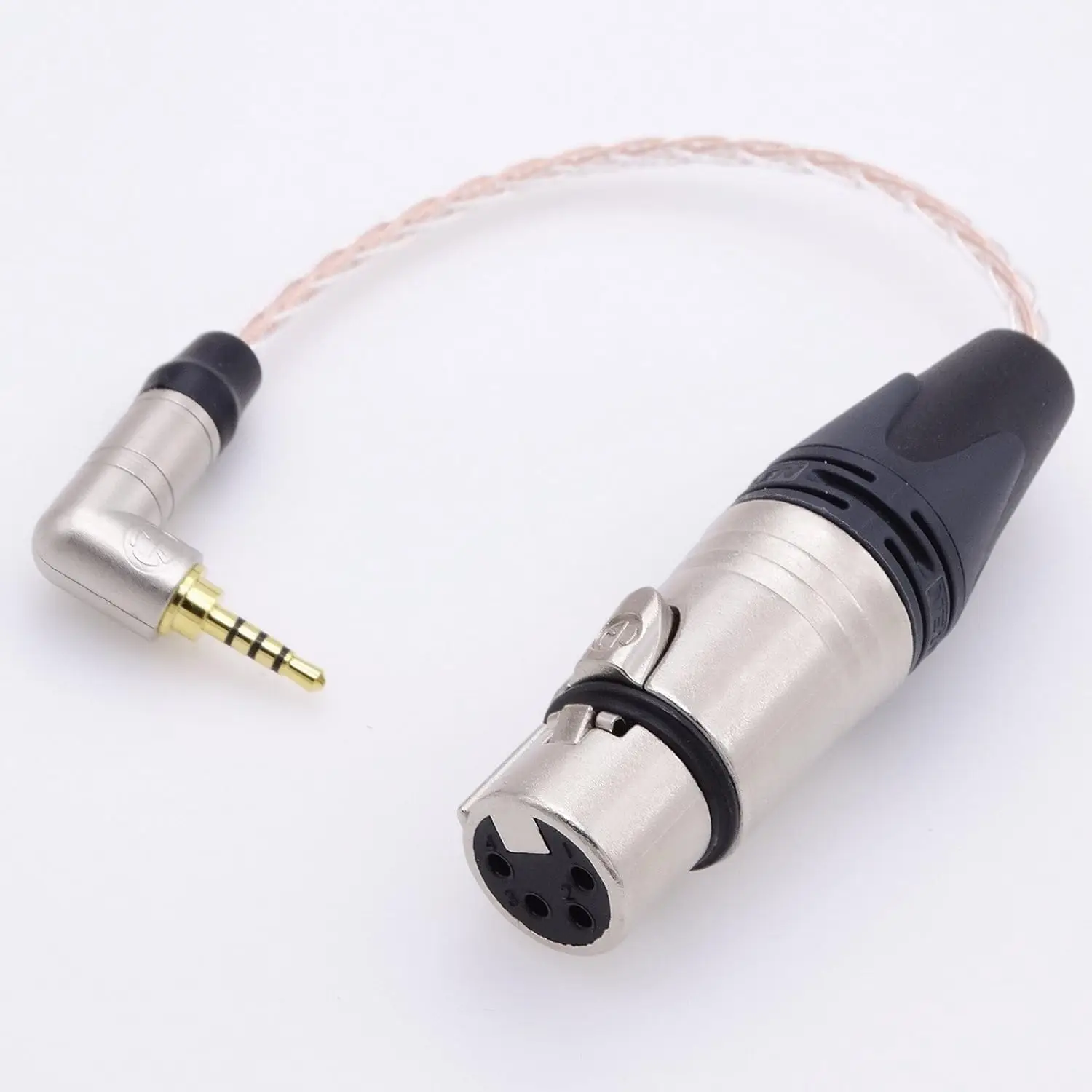 Gagacocc สายเคเบิลอะแดปเตอร์สมดุล2.5มม. ถึง XLR 10ซม. รูป L 2.5มม. TRRS ถึง4พิน XLR ตัวเมียสายอะแดปเตอร์เสียบหูฟังที่สมดุล