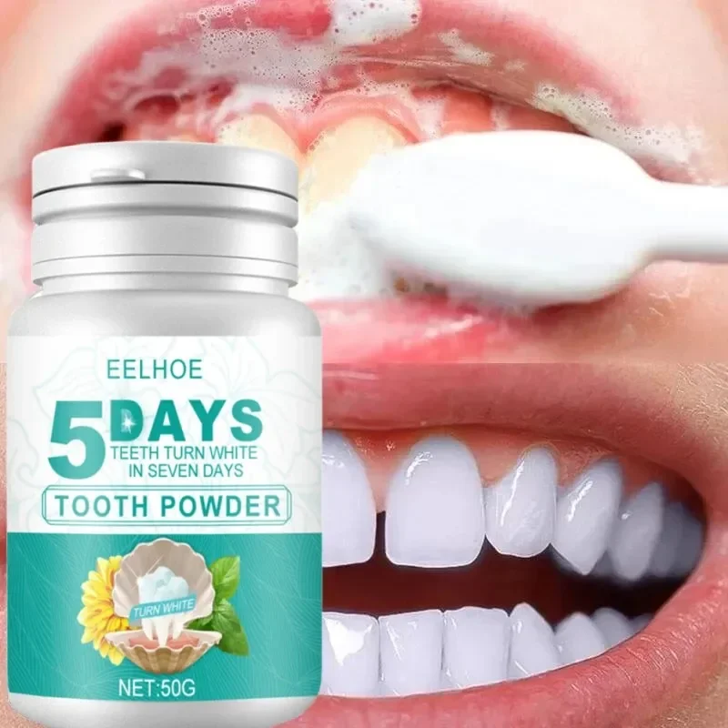 5 Day Teeth Whitening Powder Remove Plaque Stains Toothpaste Deep Cleaning Fresh Breath Oral Hygiene Dentally Tools Teeth Care