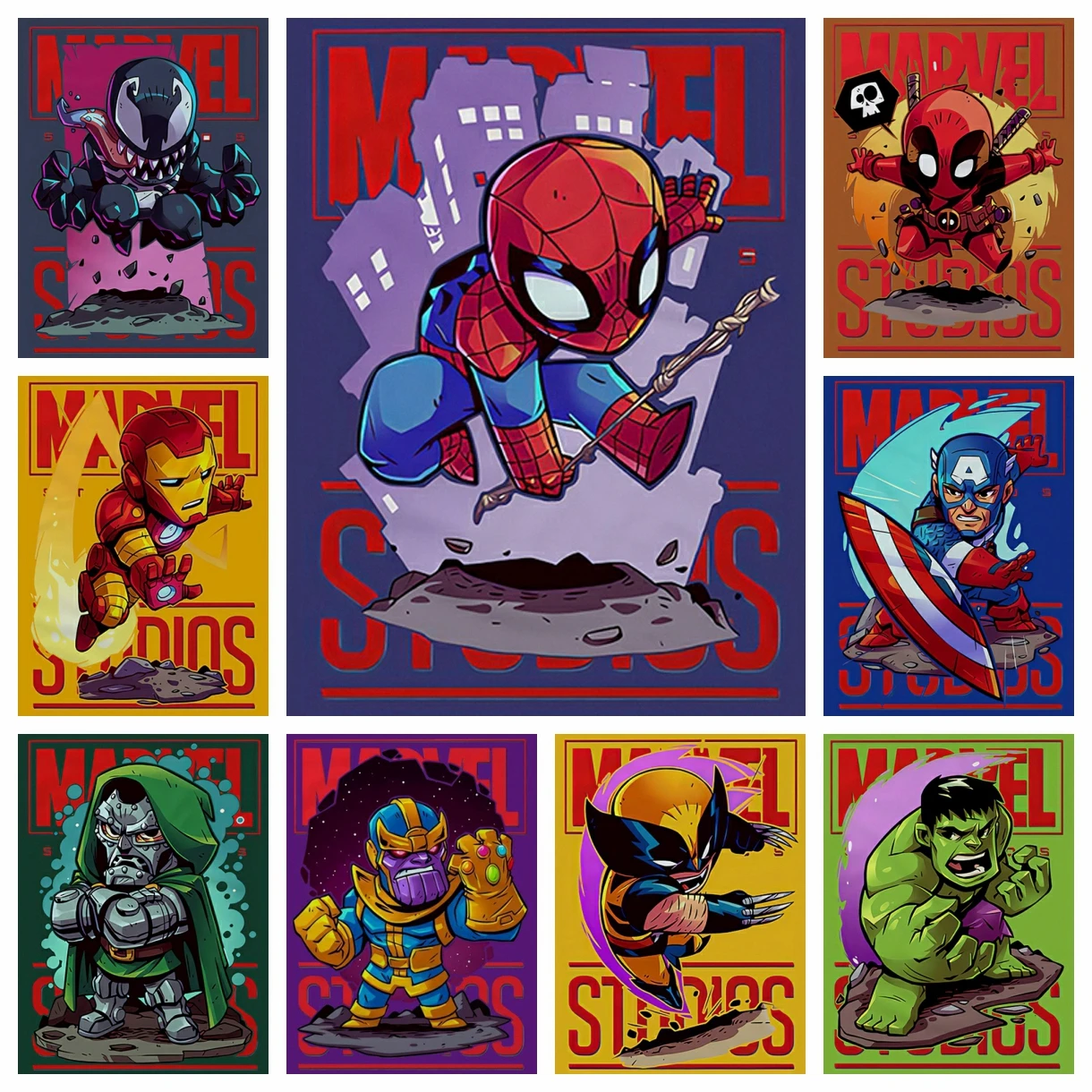 Amerikanischer Film Marvel Superheld 5D DIY Diamant Malerei Kreuzstich Mosaik Spider-Man Iron Man Stickerei Home Decor Kinder Geschenk