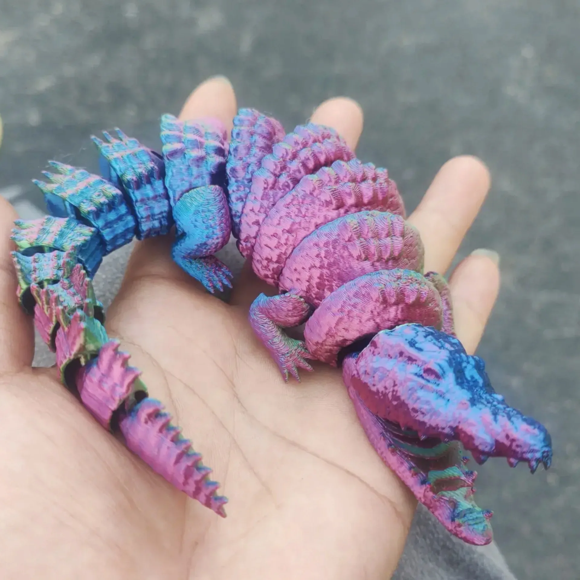New 3D Print Fat Belly Crocodile Toys Full Body Movable Open Mouth Simulation Animal Crocodile Figure Model Home Decoration