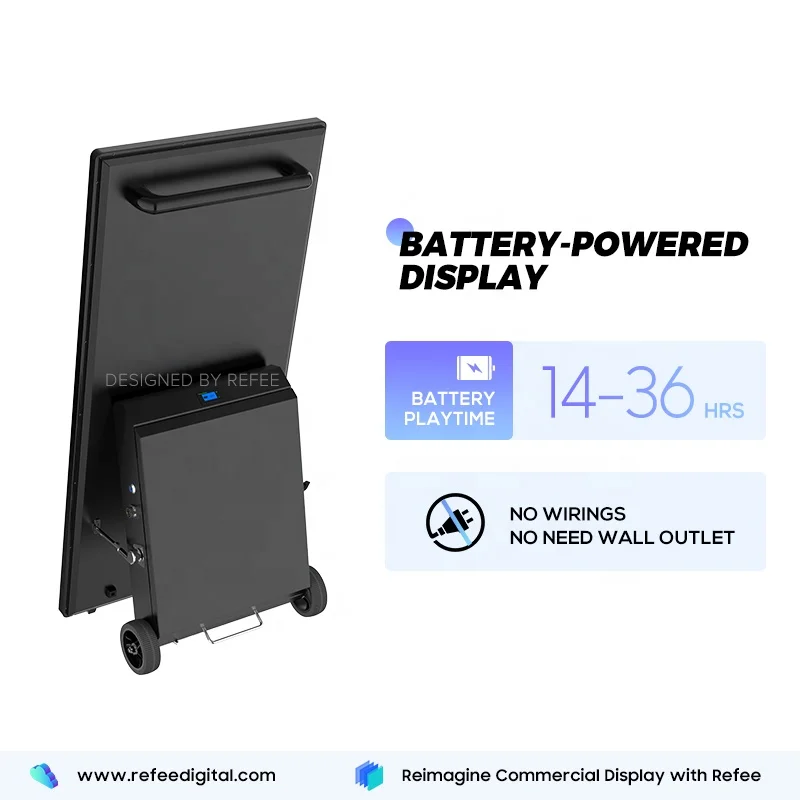 43in Portable Outdoor Waterproof IP65 Battery Powered High Brightness LCD Display Digital Signage Advertising Display