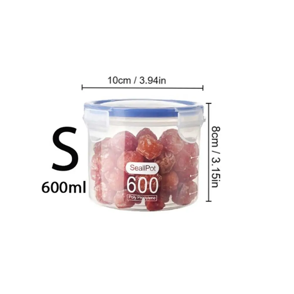 Large Capacity Kitchen Food Storage Canisters Sealed Plastic Refrigerator Storage Tank with Scale Transparent