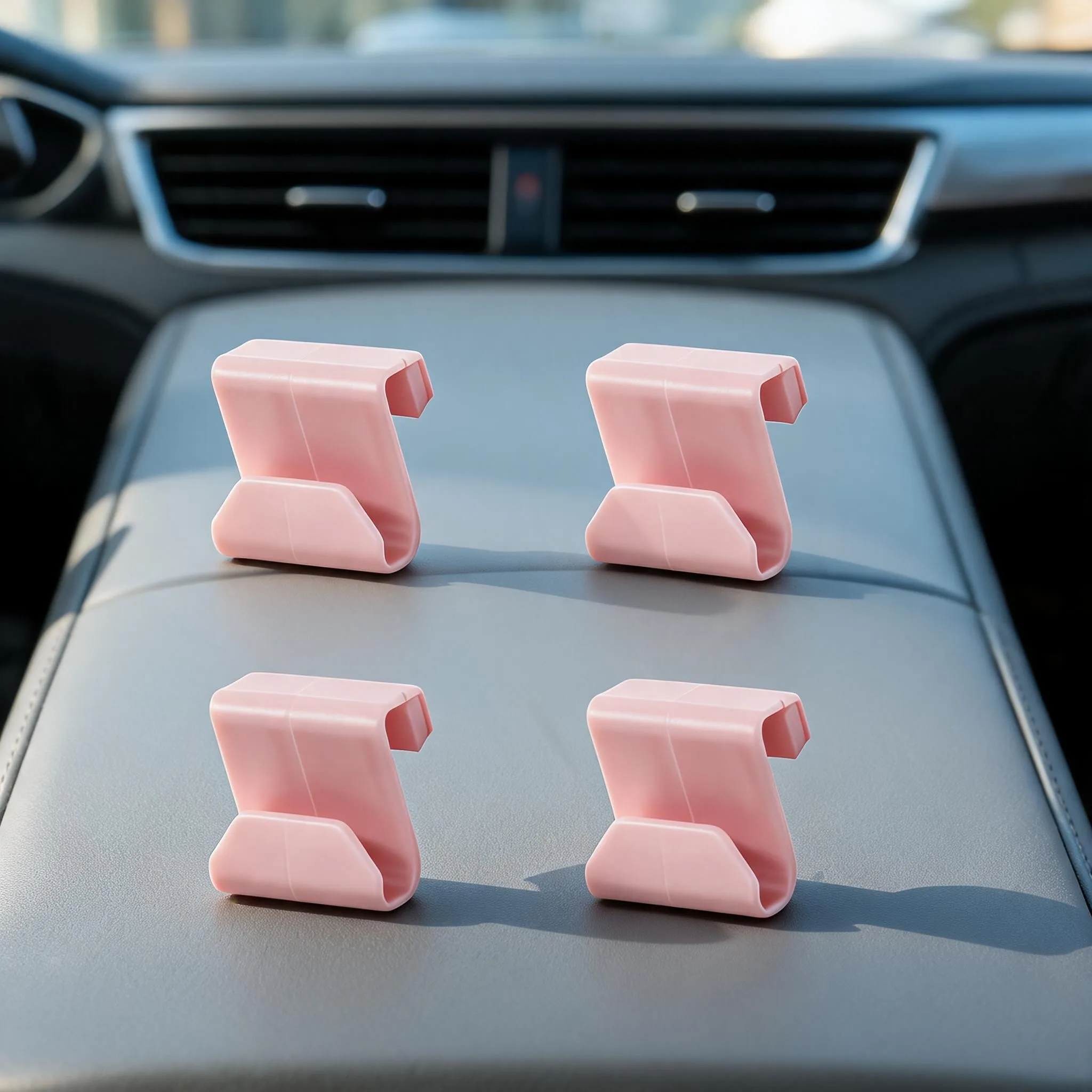Car Glove Box Hook 4PCS ABS Plastic 2.5x2.7cm For Vehicle Interior Storage Organizer Slim Space Saving Design Easy Install Black